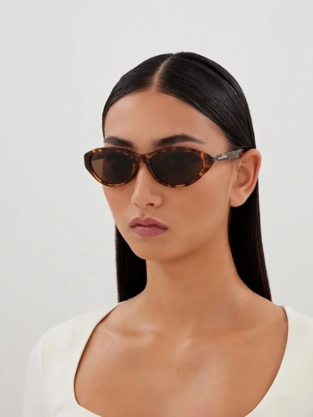 Balenciaga BB0404SK 004 Cat Eye Sunglasses - Shiny Violet/ Violet